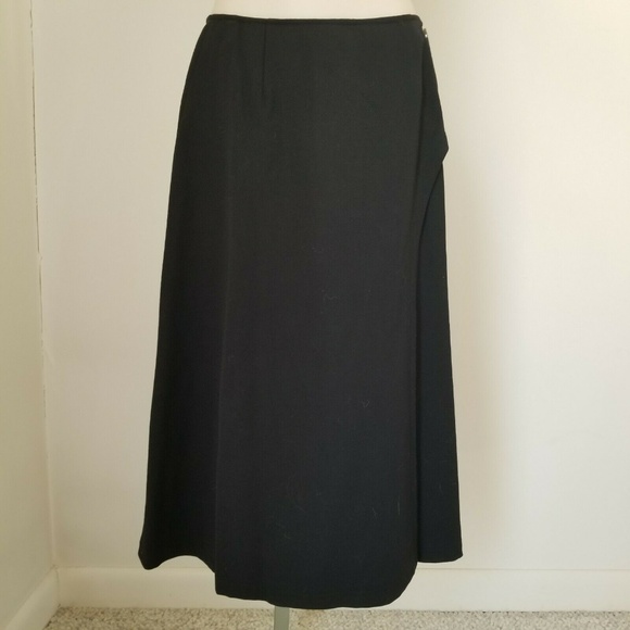 Harve Benard Black Wool Skirt Bernard Holtzman - Picture 7 of 8